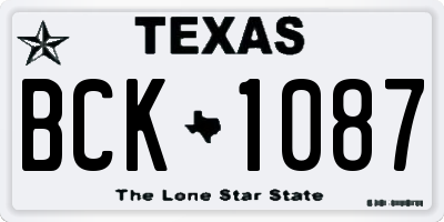 TX license plate BCK1087