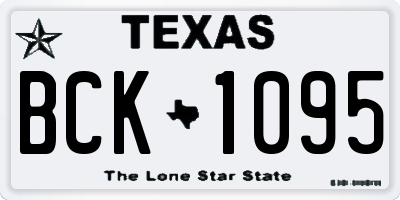 TX license plate BCK1095