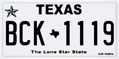 TX license plate BCK1119