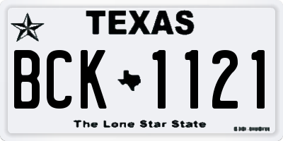 TX license plate BCK1121