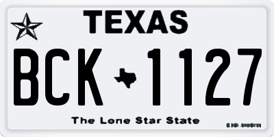 TX license plate BCK1127