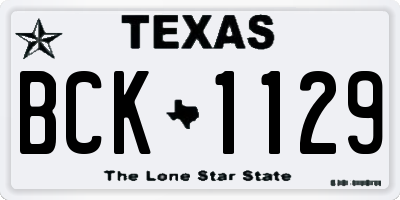 TX license plate BCK1129