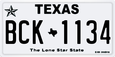 TX license plate BCK1134