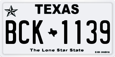TX license plate BCK1139