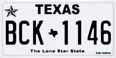 TX license plate BCK1146