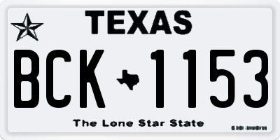 TX license plate BCK1153