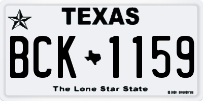 TX license plate BCK1159