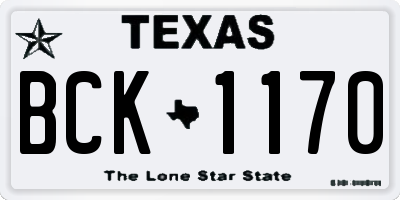 TX license plate BCK1170