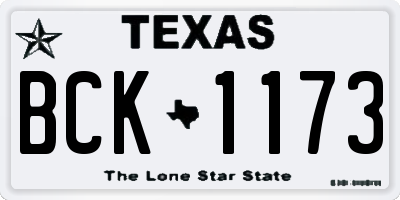 TX license plate BCK1173