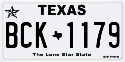 TX license plate BCK1179