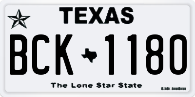 TX license plate BCK1180