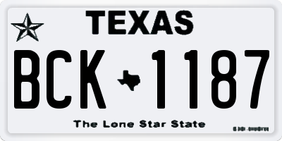 TX license plate BCK1187