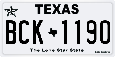 TX license plate BCK1190