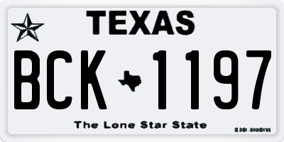 TX license plate BCK1197