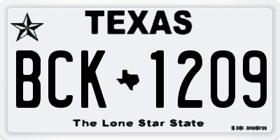 TX license plate BCK1209
