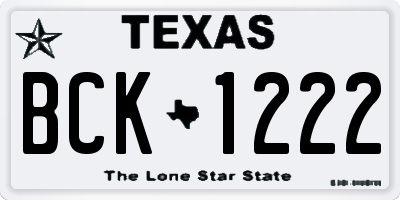 TX license plate BCK1222