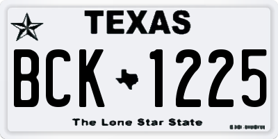 TX license plate BCK1225