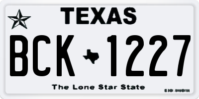TX license plate BCK1227