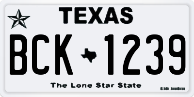 TX license plate BCK1239