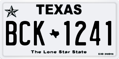 TX license plate BCK1241