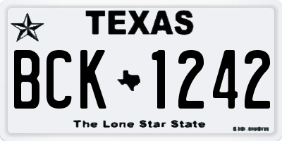 TX license plate BCK1242
