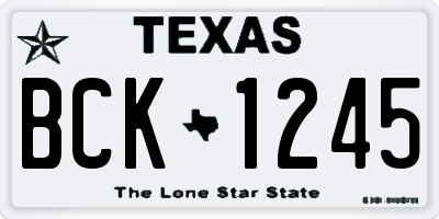 TX license plate BCK1245