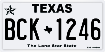 TX license plate BCK1246