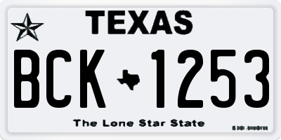 TX license plate BCK1253