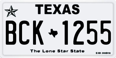 TX license plate BCK1255