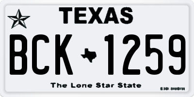 TX license plate BCK1259