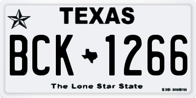 TX license plate BCK1266