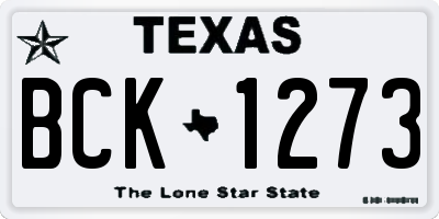 TX license plate BCK1273