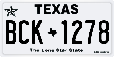 TX license plate BCK1278