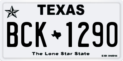 TX license plate BCK1290