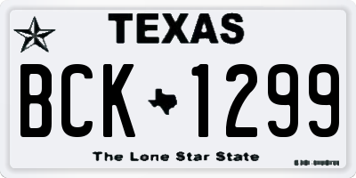 TX license plate BCK1299