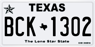 TX license plate BCK1302