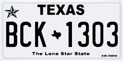 TX license plate BCK1303