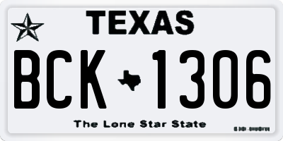 TX license plate BCK1306