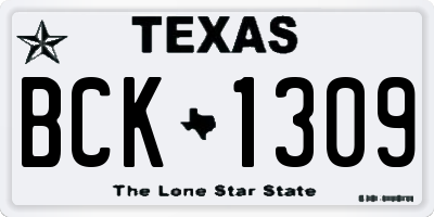 TX license plate BCK1309