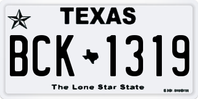 TX license plate BCK1319