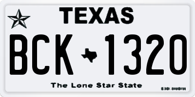 TX license plate BCK1320