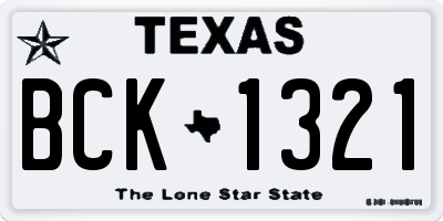 TX license plate BCK1321