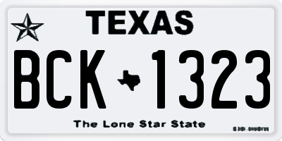 TX license plate BCK1323