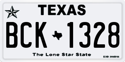 TX license plate BCK1328