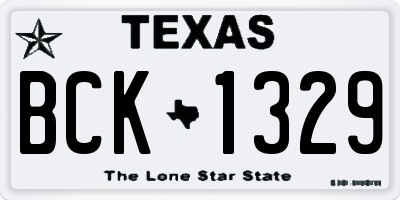 TX license plate BCK1329