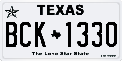 TX license plate BCK1330