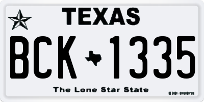 TX license plate BCK1335