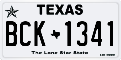 TX license plate BCK1341