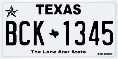 TX license plate BCK1345