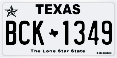 TX license plate BCK1349